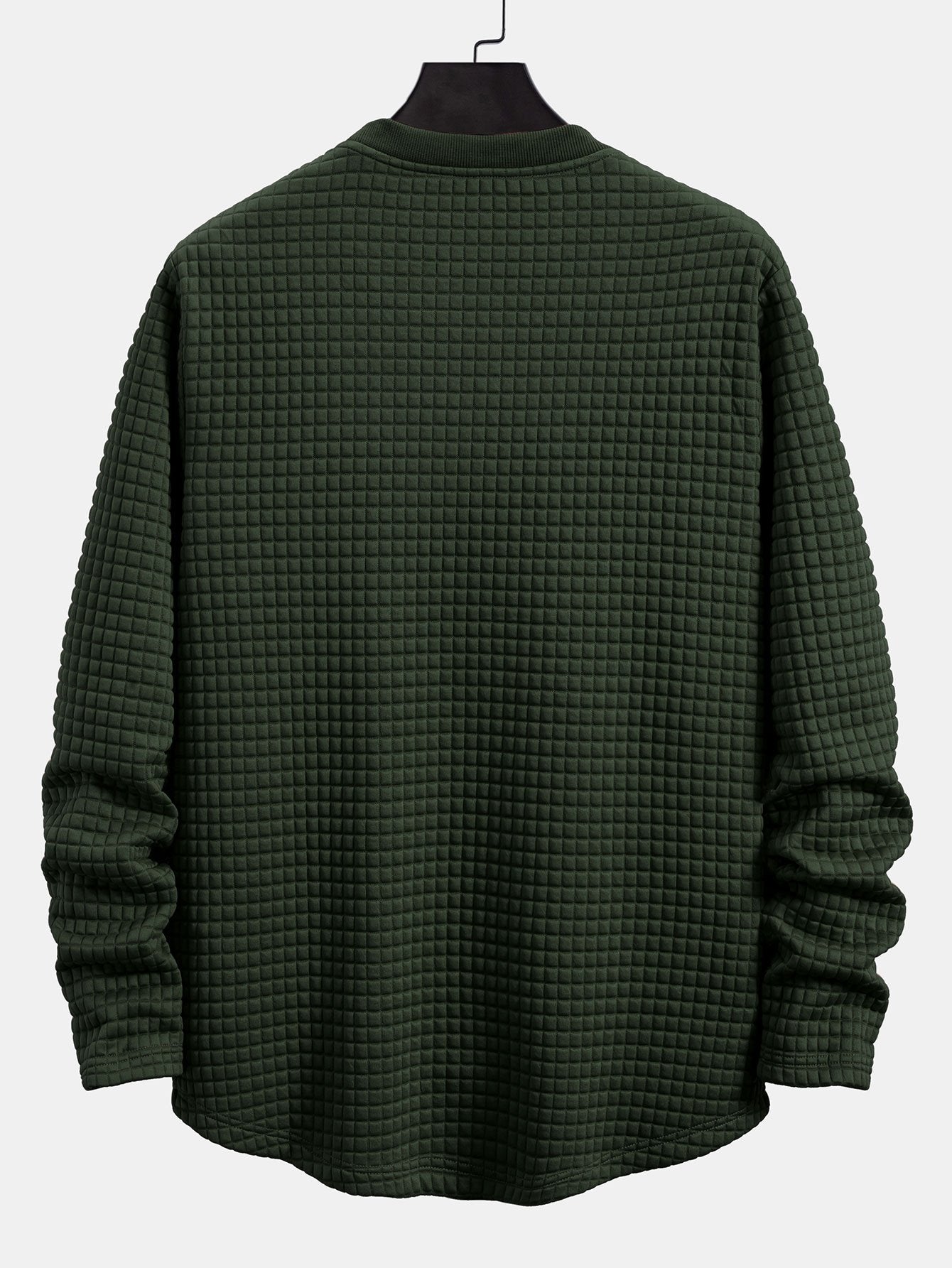 Long Sleeve Waffle Arc Hem T-Shirt