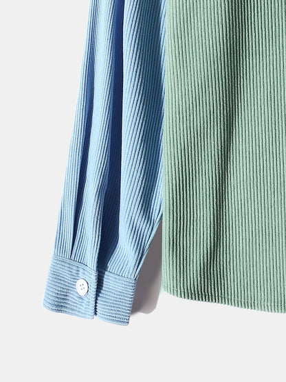 Long Sleeve Two Tone Corduroy Overshirt