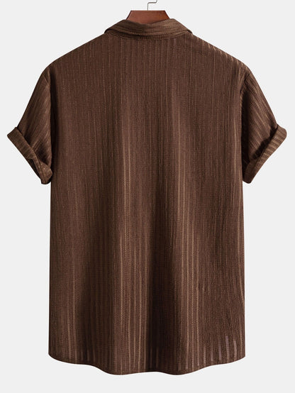 Stripe Jacquard Button Up Shirt