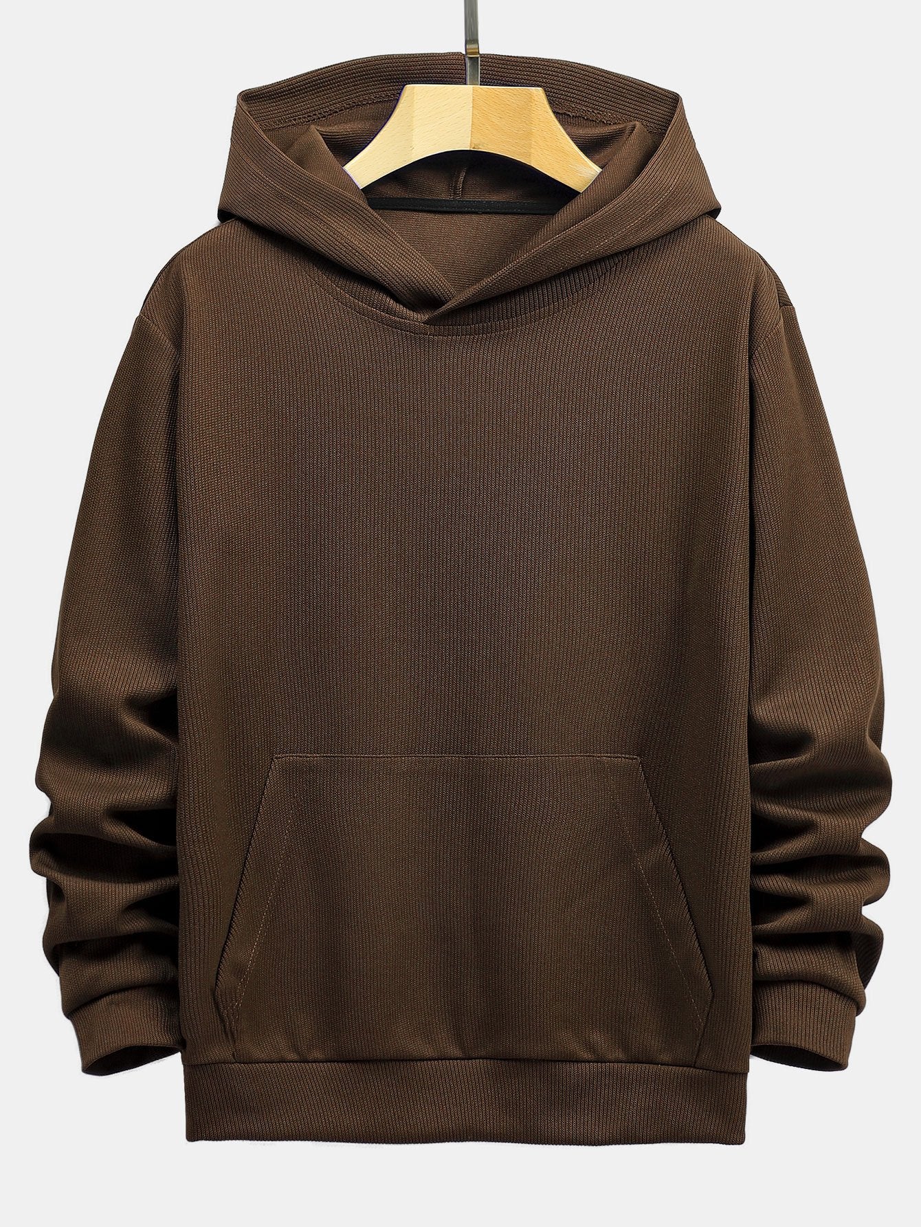 Basic Knitted Ribbed Hoodie
