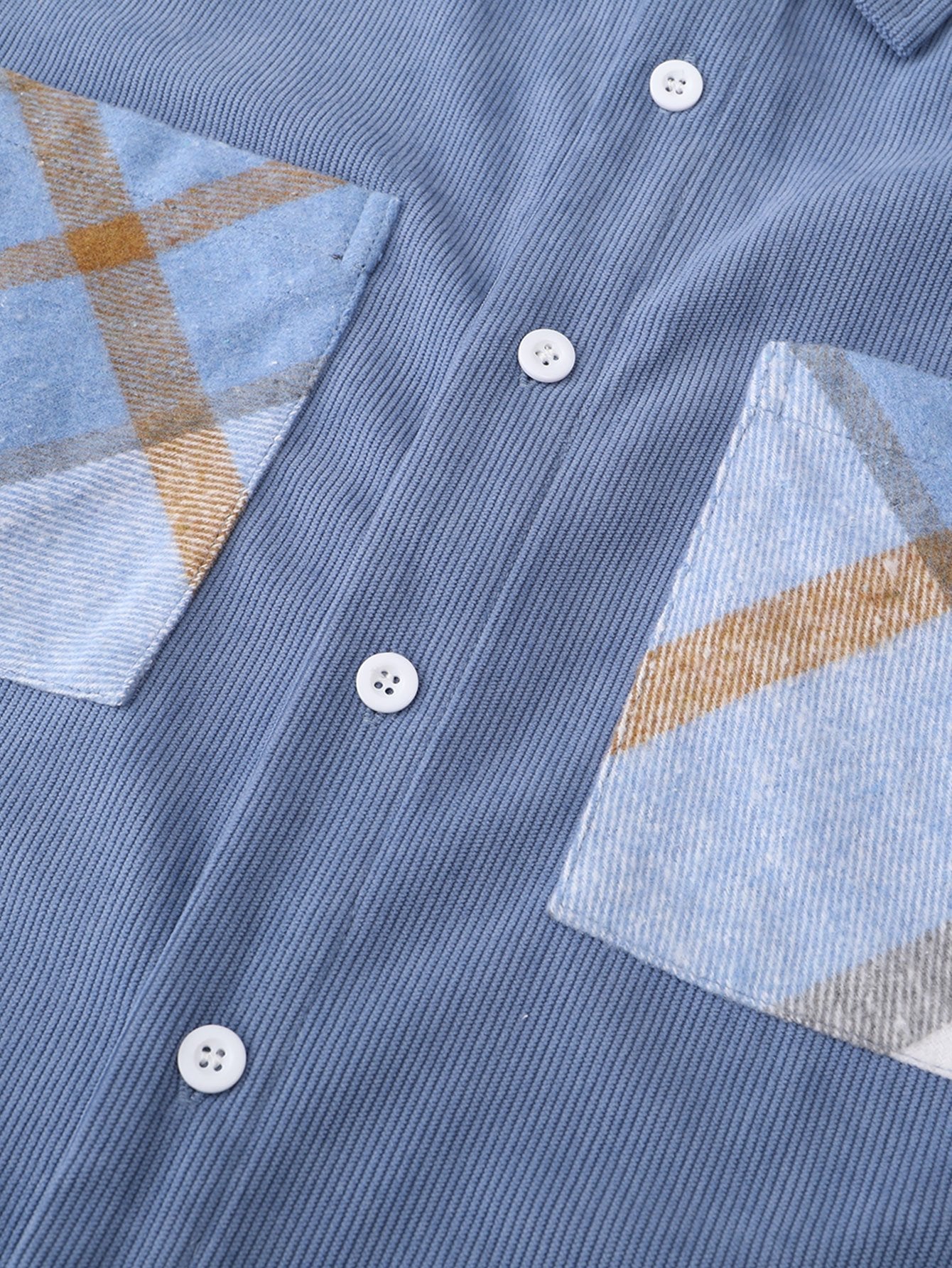 Plaid Corduroy Patchwork Shirt
