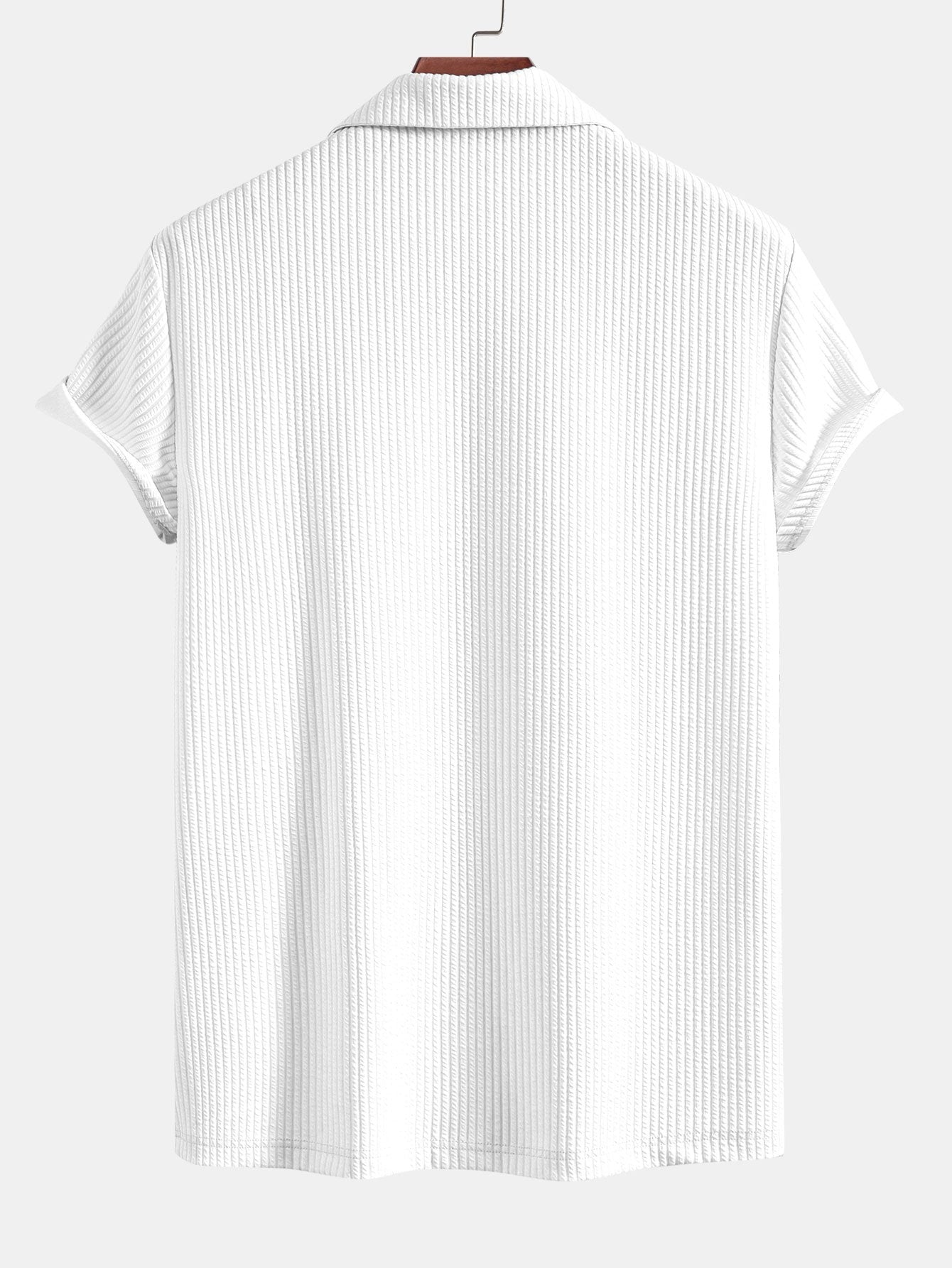 Muscle Fit Ribbed Deep Cuban Shirt