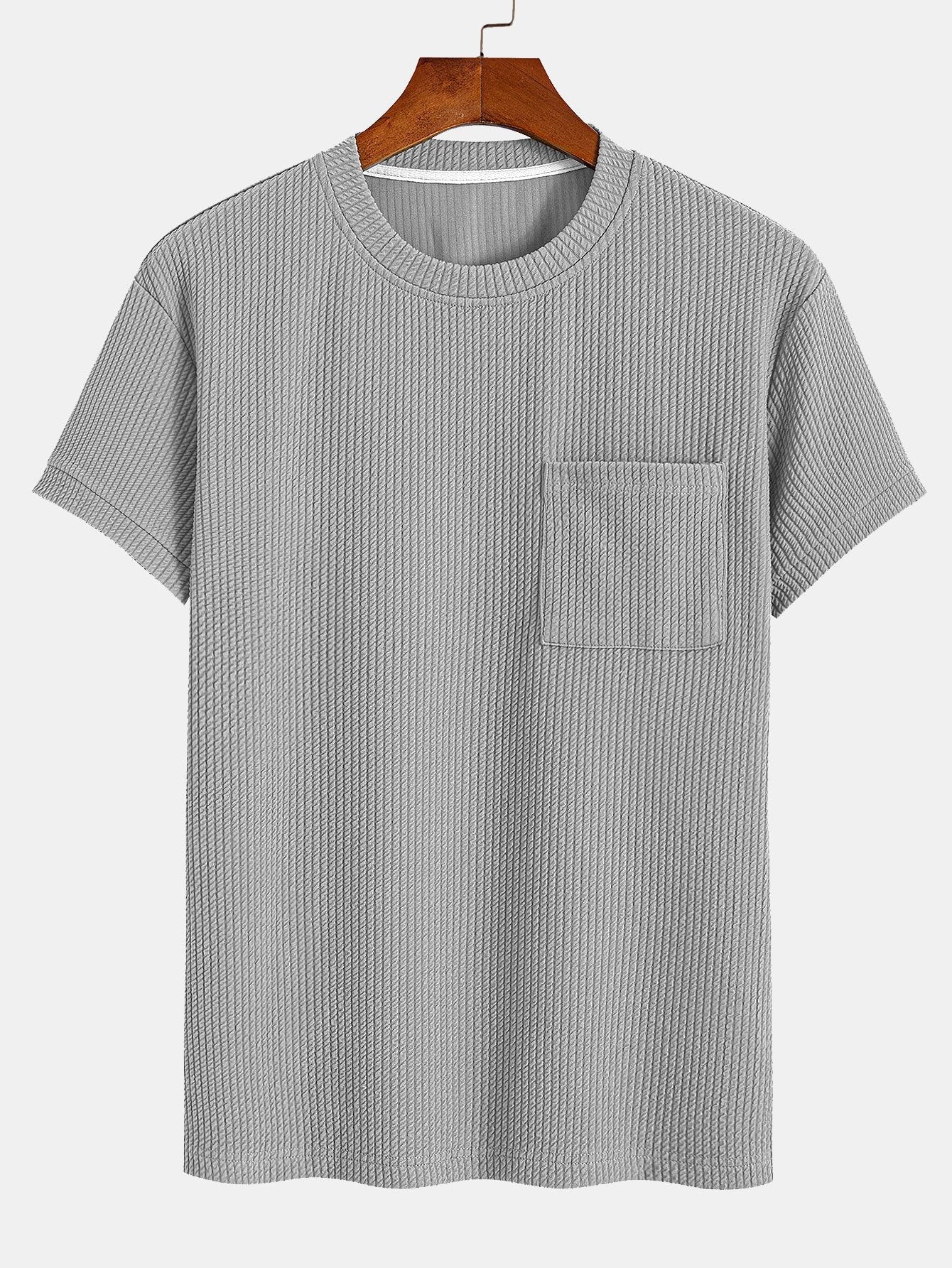 Muscle Fit Ribbed T-Shirt With Pocket