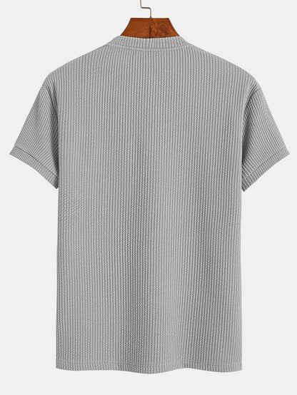 Muscle Fit Ribbed T-Shirt With Pocket