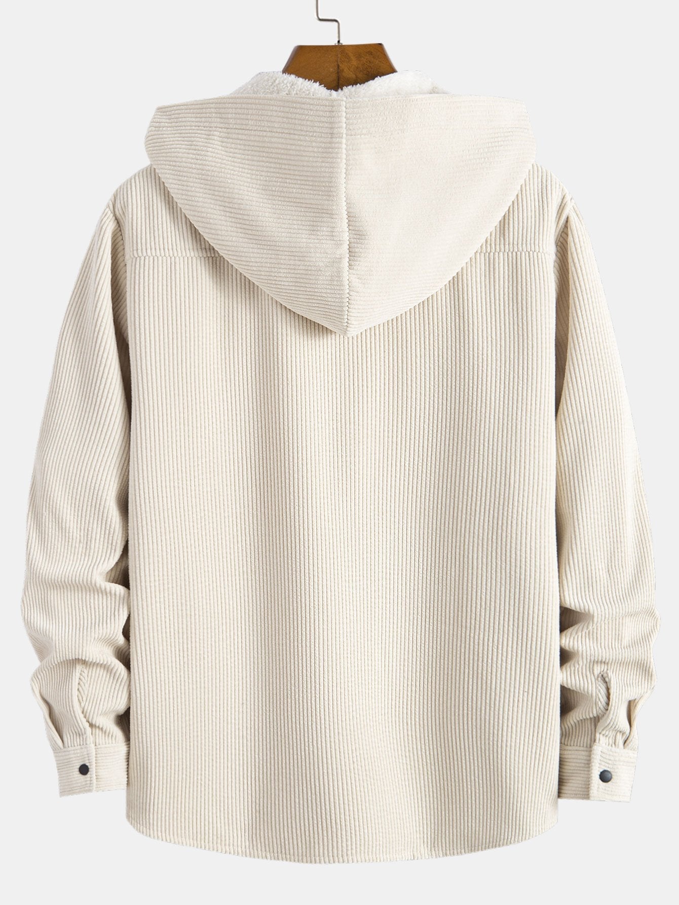 Fleece Lined Corduroy Hooded  Overshirt