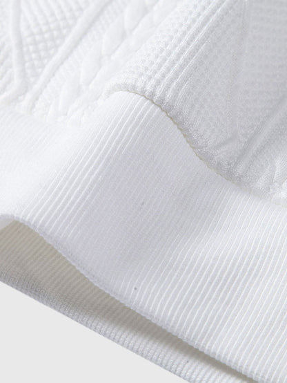 Relax Fit Geometric Jacquard Hoodie