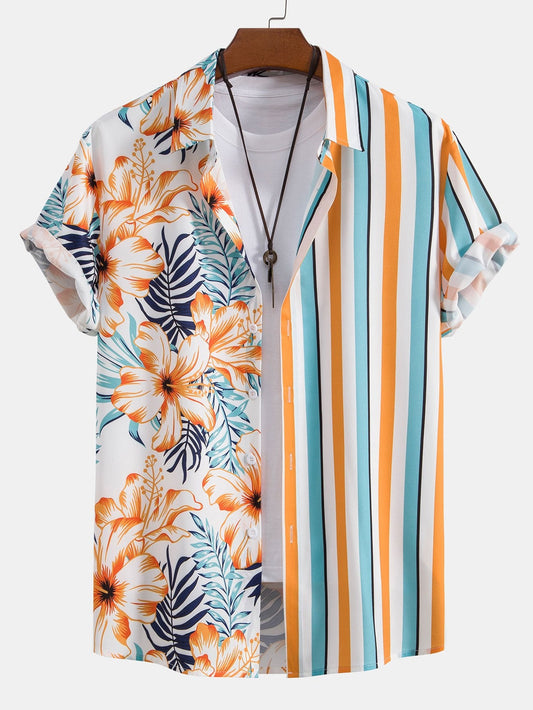 Tropical Stripe Panel Shirt