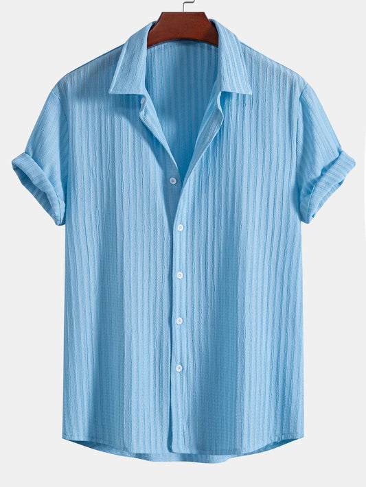 Stripe Jacquard Button Up Shirt