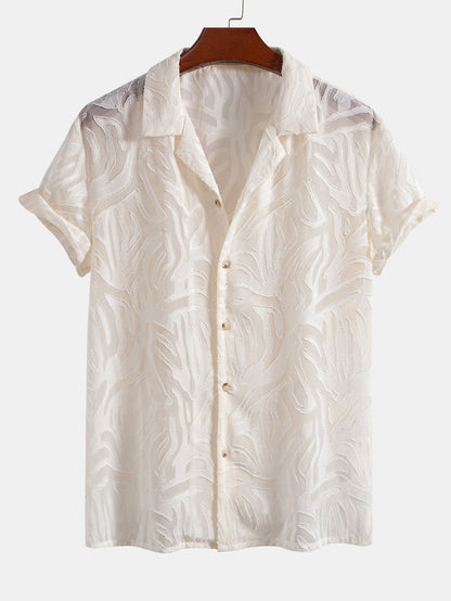 Jacquard Texture Cuban Shirt