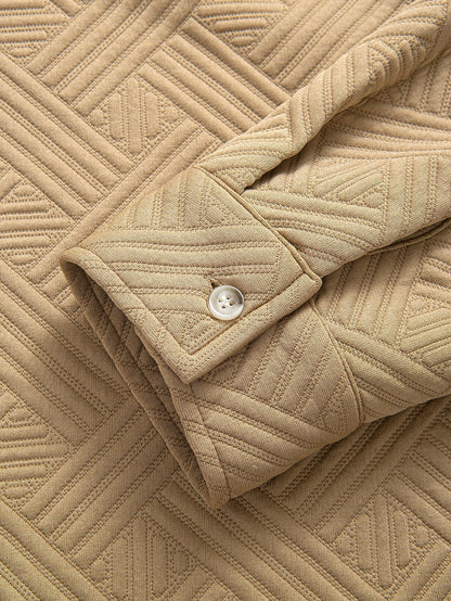 Striped Jacquard Button Up Shirt