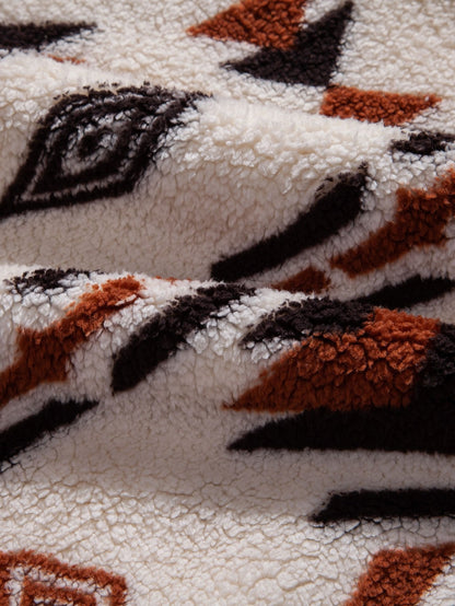 Aztec Print Teddy Hoodie
