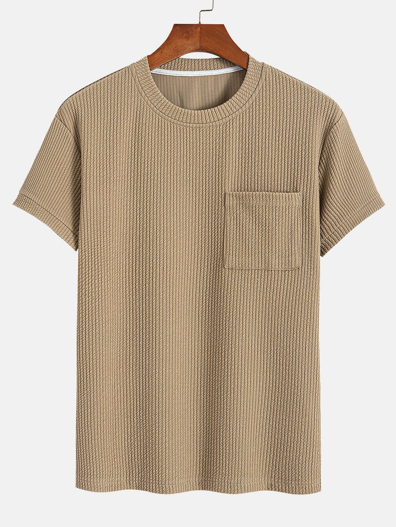 Muscle Fit Ribbed T-Shirt With Pocket