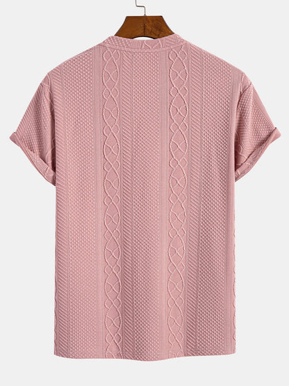 Muscle Fit Geometric Jacquard T-Shirt