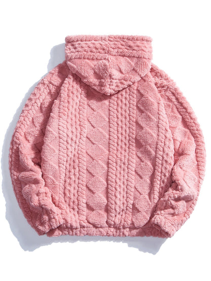 Geometry Jacquard Teddy Hoodie