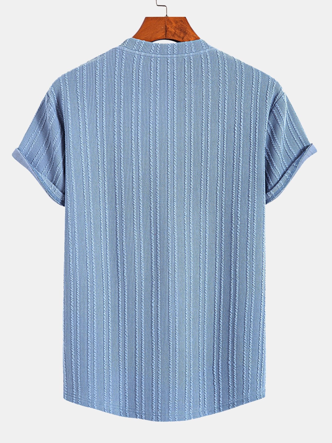 Muscle Fit Ribbed Arc Hem T-Shirt