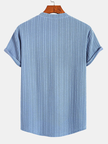 Muscle Fit Ribbed Arc Hem T-Shirt