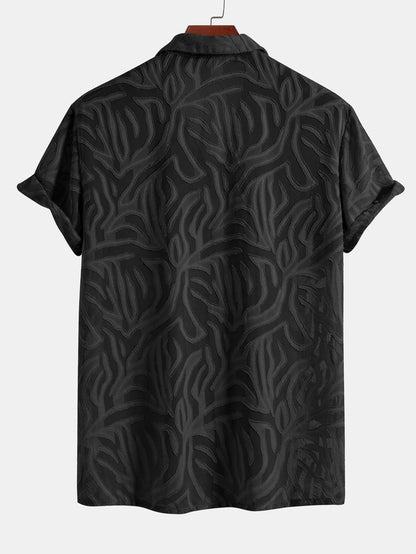 Jacquard Texture Cuban Shirt